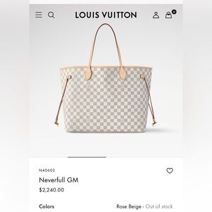 Louis Vuitton Neverfull GM Damier Azur